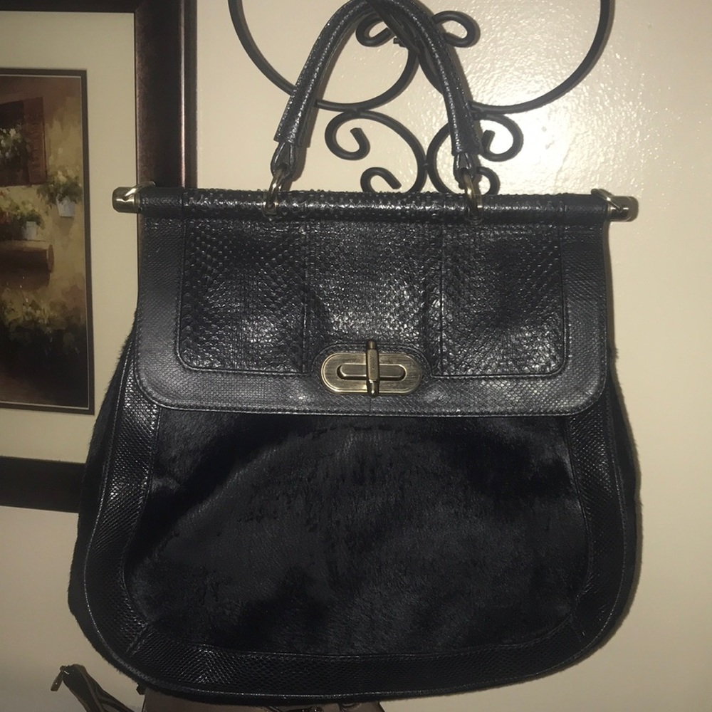 Bally Switzerland Calf/Python top handle bag